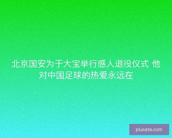 北京国安为于大宝举行感人退役仪式 他对中国足球的热爱永远在